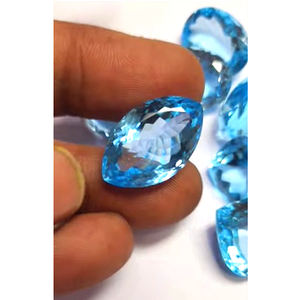 9 piezas de alta calidad Natural para Topacio Azul suizo 16mm-26mm cojín ovalado pera faceta 249cts lote US $370 piedras preciosas sueltas" - Product Image 2