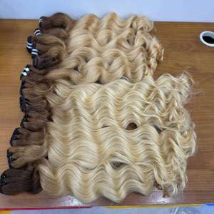LAOSE WAVE DEEP NATURAL WAVE pour BLONDE SUPER DOUBLE ÉPAIS PLEINE VIERGE REMY MACHINE DOUBLE TRAME CHEVEUX HUMAINS VIETNAMIENS - Product Image 6