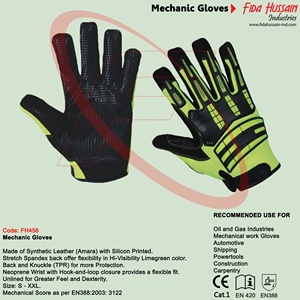 Gants de mécanicien en cuir de haute qualité pour hommes Vente en gros Utilisation quotidienne et travail du Pakistan Convient à l'extérieur - Product Image 6