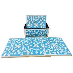 Mesa de Té de Estilo Americano Moderno, Posavasos Decorativo con Incrustaciones de Hueso, Alta Calidad, Hecho a Mano, Diseño de Color Personalizable, Duradero - Product Image 5