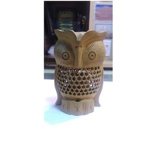 Figurine d'hibou en bois sculptée à la main, artisanat vintage, décoration artistique d'oiseau, accent décoratif traditionnel pour la maison - Product Image 5