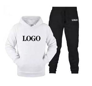 Chándal liso para hombre, Conjunto de sudadera con capucha y logotipo personalizado, chándal informal de poliéster para adultos, otoño - Product Image 6