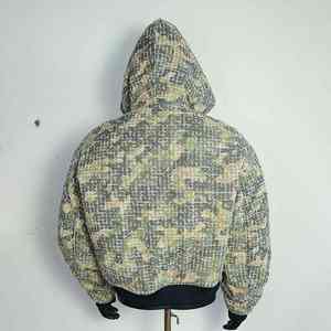 แจ็คเก็ตบอมเบอร์ผ้าฝ้ายลายพรางมีซิปคู่แนวย้อนยุคสำหรับฤดูหนาวผลิตตามสั่ง - Product Image 5
