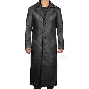 Abrigo de Cuero para Hombre, Estilo Urbano, Material Resistente, Corte Largo y Elegante, Ideal para el Invierno y Uso Diario - Product Image 3