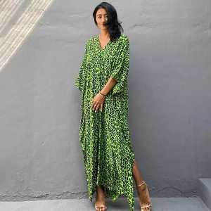 Kimono Long en rayonne Tie Dye pour femmes, ceinture incluse, style Boho, plage, vacances, Sexy, Collection de vêtements pour femmes, Collection 2020 - Product Image 4