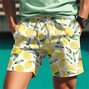Pantalones cortos de playa informales de verano para hombre Harajuku, pantalones cortos de secado rápido con estampado 3D de flores y palmeras, pantalones cortos teñidos lisos para tabla de Surf de verano - Product Image 3