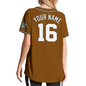 Nouveau maillot de baseball marron personnalisé pour hommes femmes modèle de jeunesse VR3 vêtements de sport respirants avec logo imprimé nom et numéro - Product Image 4