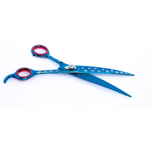 Ciseaux de toilettage pour cheveux enduits de couleur personnalisée avec vis réglable Ciseaux de toilettage pour animaux de compagnie à lame incurvée de qualité supérieure - Product Image 6