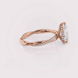 Bague en diamant de culture certifié IGI pour mariage et fiançailles en or jaune/blanc et or rose massif 14 carats - Product Image 2