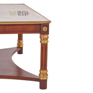 Mesa de Centro Cuadrada de Lujo con Tapa de Mármol Blanco y Elegantes Detalles Dorados Tallados a Mano para Muebles Clásicos de Sala de Estar - Product Image 3
