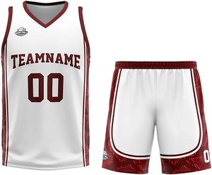 Ensemble de maillots de basket-ball réversibles antibactériens personnalisés 100% polyester respirant unisexe pour votre propre équipe de basket-ball - Product Image 4