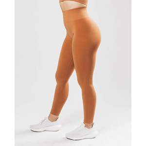 Legging respirant en tissu tricoté sans couture 51% Polyamide 38% Polyester 11% élasthanne taille haute conique Mandarin pour femmes - Product Image 3