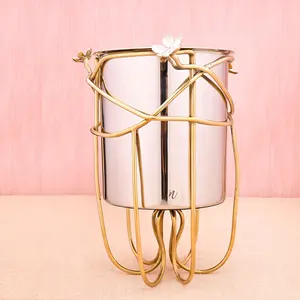 Cubo de Hielo de Acero Inoxidable de Lujo para Hotel, Cubo de Hielo de Aluminio Hecho a Mano Moderno, Textura Rica, Elegante y Lujoso, ZAHID EXPORTS - Product Image 2