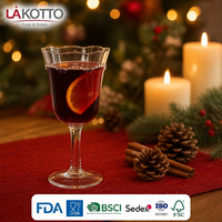 LAKOTTO Verre à pied en verre transparent de qualité alimentaire 230 ml avec bord perlé pour mariage et banquet, fournisseur d'articles en verre personnalisés, usine