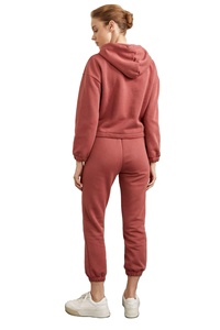 เสื้อสวมหัวโอเวอร์ไซส์มาใหม่ชุดวอร์มสีพื้นสำหรับผู้หญิงชุดเดินถนนผ้าฝ้ายระบายอากาศได้ดีชุดวอร์มสำหรับผู้หญิงผู้ใหญ่ - Product Image 2