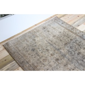 Tapis de 4,3 x 7,7 pieds, tapis turc vintage, tapis en laine vert beige à motifs floraux - Product Image 5