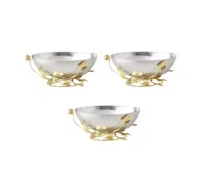 ชามโลหะสำหรับตกแต่งร้านอาหารและโรงแรมชามเสิร์ฟสลัดผลไม้ทำจากเงินและผัก - Product Image 3