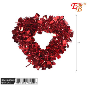 Décoration de fête en plastique pour l'intérieur, décorée de paillettes en forme de cœur, 17x17 pouces, fournitures pour la Saint-Valentin - Product Image 1