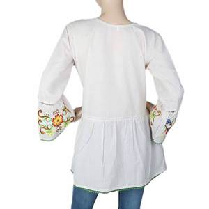 Top plisado estilo western para mujer - Blanco roto - Product Image 5