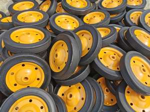 <span class=keywords><strong>Ruote</strong></span> per carrelli a mano con bordo in metallo 13x3 <span class=keywords><strong>ruote</strong></span> carriola da giardino leggere da 8 pollici 10 pollici ruota in gomma solida da 13 pollici - Product Image 6