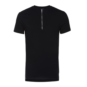 Chemise à manches courtes en jersey respirant et léger de course personnalisée à la mode supérieure avec fermeture à glissière tissée pour hommes fabriquée au Bangladesh - Product Image 4