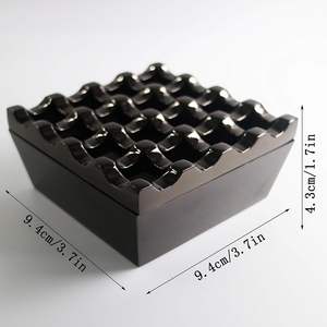 Cendrier en marbre très populaire accessoire de bar classique noir gris pour la décoration de table support de attrape-cendres élégant - Product Image 4