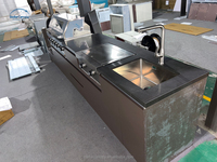 Îlot de cuisine extérieur moderne en acier inoxydable de qualité supérieure, modulaire, avec grill, évier, porte vitrée à charnière, prêt pour la salle à manger, pour utilisation en extérieur