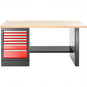 Banc de travail en bois Facom de 2,2 m avec 7 tiroirs hauts et armoire à outils - Product Image 2