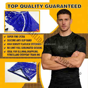 Rash Guard <span class=keywords><strong>BJJ</strong></span> a Maniche Corte con Logo Personalizzato, Senza Gi, per Grappling e Jiu Jitsu, Prezzo di Fabbrica - Product Image 4