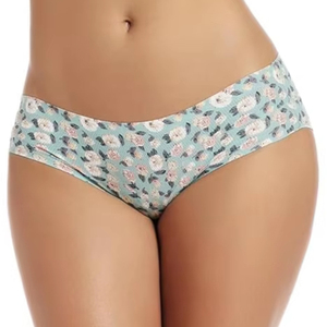 Vente chaude confortable respirant femmes Sexy taille moyenne Bikini culotte 100% coton taille basse imprimé sous-vêtements tricotés Stock Lot - Product Image 1