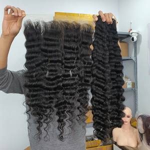Meilleure vente d'extensions de cheveux humains vierges Remy vietnamiens couleur naturelle de style vague profonde lâche vague profonde couleur naturelle cheveux remy - Product Image 2