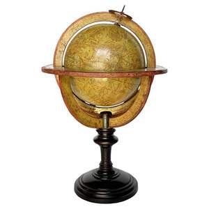 Elegante artículo de decoración de globo hecho de madera con encanto del viejo mundo y características cartográficas globales para oficinas en casa - Product Image 6