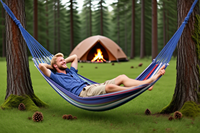 Hamac simple en toile de coton portable pour les voyages en plein air, la randonnée et le camping, pour lits suspendus