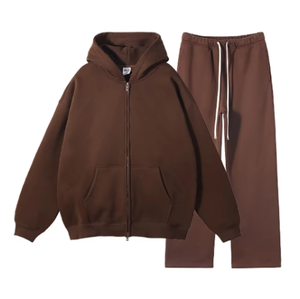 Solid Color Pullover Blank Sweatsuit 2 Piece Sweatpants and Hoodies Set High Quality <b>Plain</b> <b>Tracksuits</b> - Product Image 1