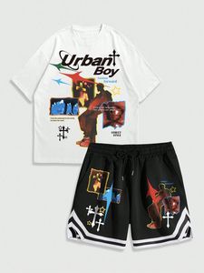 Ensemble de T-shirts et Shorts Imprimés 3D Hip Hop d'Été Surdimensionnés pour Hommes - Product Image 2