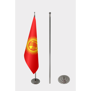 Official Kyrgyzstan Indoor <b>Flag</b>-Digital Printing Aluminum <b>Pole</b> Satin Nylon Plastic Polyester Vinyl Silk Automotive Insurance - Product Image 2