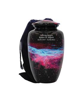 Urne de crémation humaine de grande taille de voie lactée de galaxie cosmique avec le sac de velours - Product Image 1