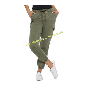 Nueva llegada de alta calidad orientada a la exportación personalizado Casual Hip Hop estilo Logo algodón señoras Cargo Joggers pantalones de Bangladesh - Product Image 1