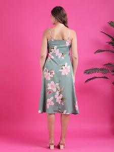 Nueva moda vestido bohemio indio para mujer bloque de mano impreso algodón Floral verano desgaste elegante ODM suministro para fiestas - Product Image 3