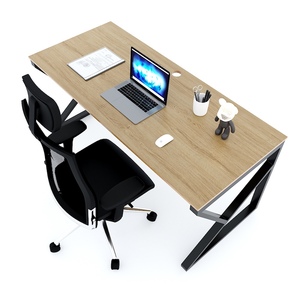 Escritorio de Computadora Kconcept HBKC032 de Madera Contrachapada y Metal, 160x70cm, Escritorio de Oficina Portátil con Patas de Hierro y Espacio de Almacenamiento - Product Image 3