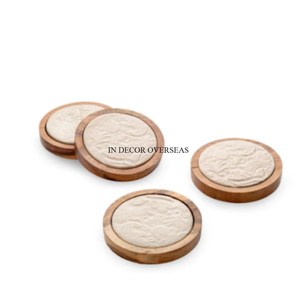 Sous-verres fantaisie en bois et uniques de forme ronde pour boissons, hôtels et restaurants, décoration et accessoires de table - Product Image 1