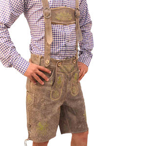 Nouveau 2025 personnalisé hommes véritable peau de vache daim cuir Lederhosen court allemand bavarois Oktoberfest Lederhosen Shorts personnalisé - Product Image 4