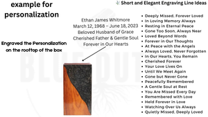 Urn <b>Box</b> Handmade Rosewood & Resin Black urn <b>box</b> for human ashes personalized memorial <b>keepsake</b> <b>box</b> for human ash urns for bury - Product Image 6