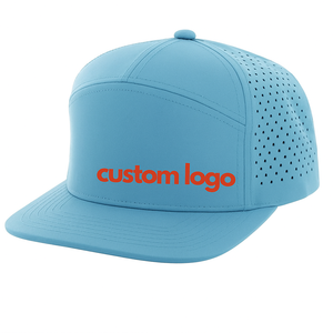 Fabricante de sombreros de Vietnam, tela de algodón, logotipo personalizado, sombreros de béisbol de malla de poliéster de 7 paneles con agujeros cortados con láser, sombrero deportivo de secado rápido - Product Image 4
