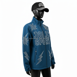 Chaqueta Softshell Premium para Mujer en Color Verde Azulado Intenso, Tejido Elástico Resistente con Logotipo de Pedrería Termoadhesivo Personalizado - Product Image 4