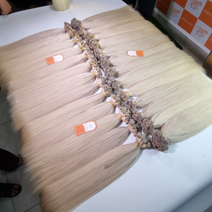 Extensions de cheveux 100% humains, cheveux humains, vierges, russes, bon marché, extrémité épaisse, trame nouée à la main, Double étirée à la main - Product Image 4