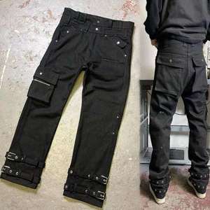 Jeans pour hommes de haute qualité, confortables et respirants, jambe droite, décontracté, mode, bouton, jambe de lanterne solide, hiver, automne, été - Product Image 1