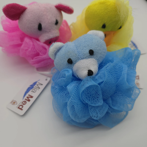 Label privé Mia Med nettoyant pour le corps brosses de bain douces épurateurs de tête d'animal en nylon en forme de fleur éponges de bain en maille pour bébés - Product Image 5