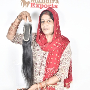 100% extensions de cheveux naturels vierges bruts cheveux du temple indien du sud longs crépus droits 2*6 fermeture Hd couleur noire cheveux humains - Product Image 5