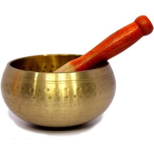 Bol chantant en métal tibétain fabriqué à la main pour la méditation de guérison Yoga Mindfulness avec maillet et coussin en bois - Product Image 6